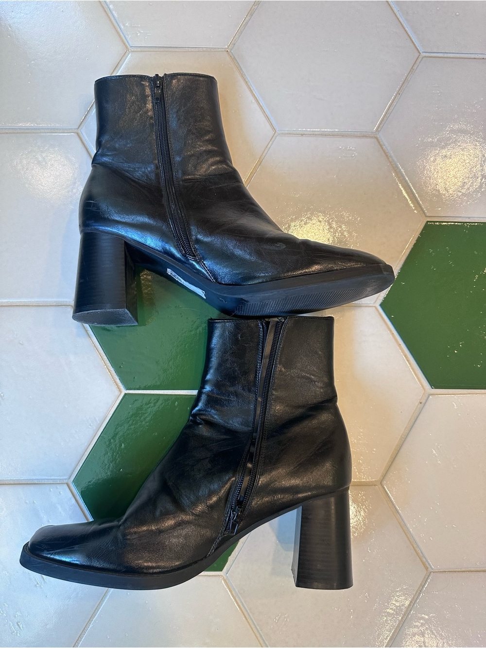 asos design Black Women's Ankle Boots with Block Heel